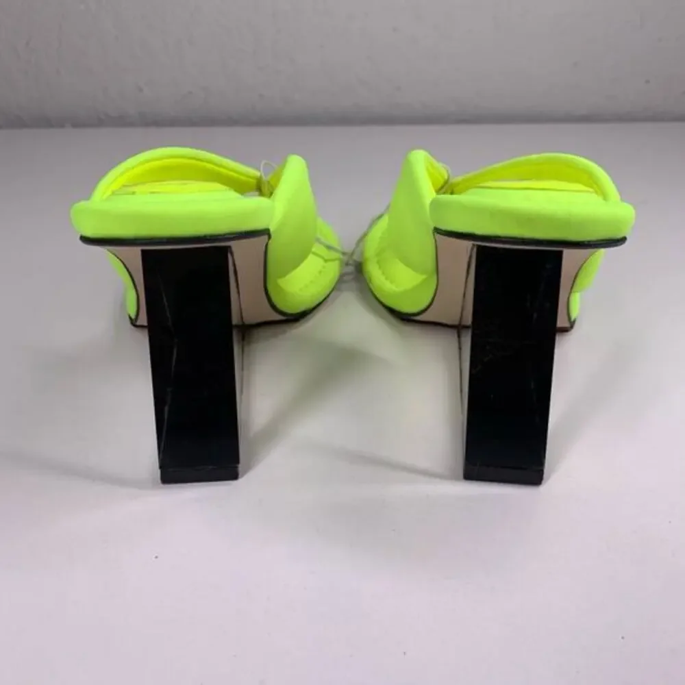 GOOD AMERICAN Lime Green Clear Wedge Sandals Size‎ 5.5